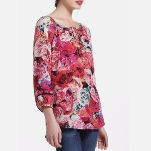 LIKE NEW 100% Silk Anthropologie Vanessa Virginia Captured Rose Peasant …